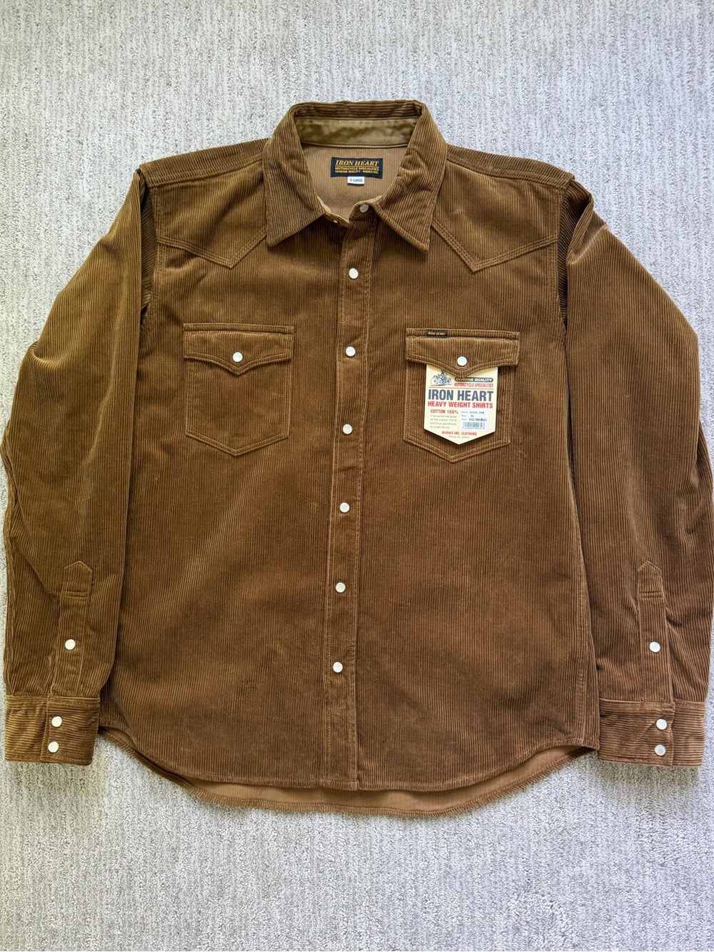 NWT Iron Heart STF Japanese Corduroy Shirt Jacket - Brown